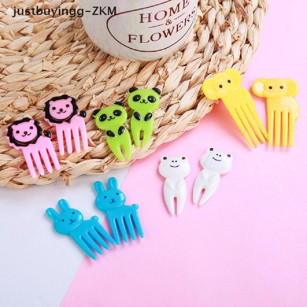 30 / 50Pcs Garpu Buah Bahan Plastik Desain Kartun Hewan