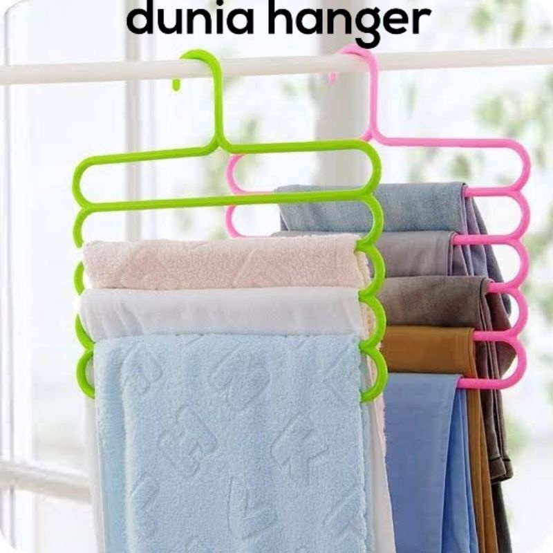 Hanger Gantungan Jilbab Baju 5 SUSUN Plastik - 1 buah