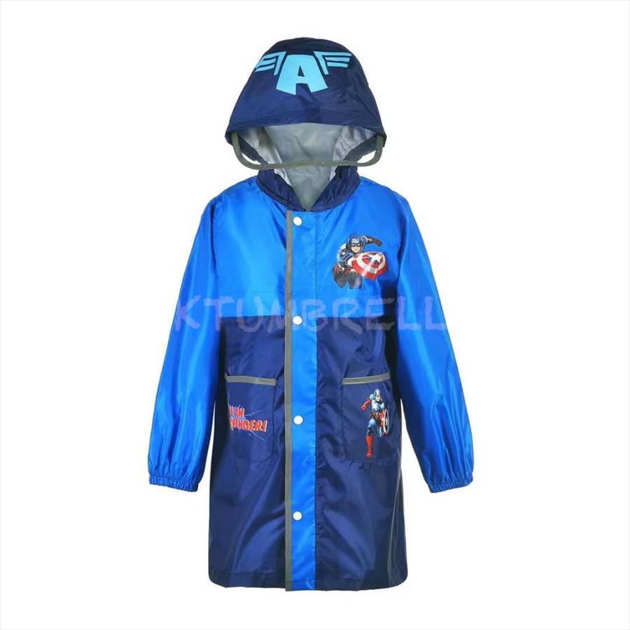 JAS HUJAN ANAK LAKI LAKI MOTIF SUPER HERO CAPTAIN AMERICA RAINCOAT KIDS MANTEL ANAK COWOK FASHION CP1