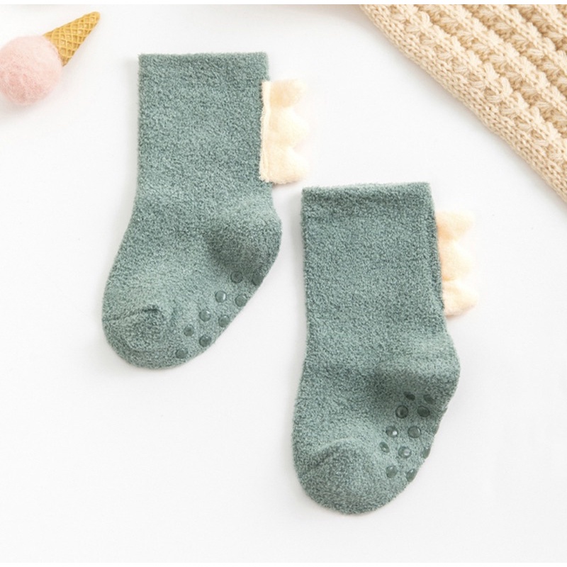 Kaos Kaki Anak Bayi Antislip Model Polos Dino / Baby Socks