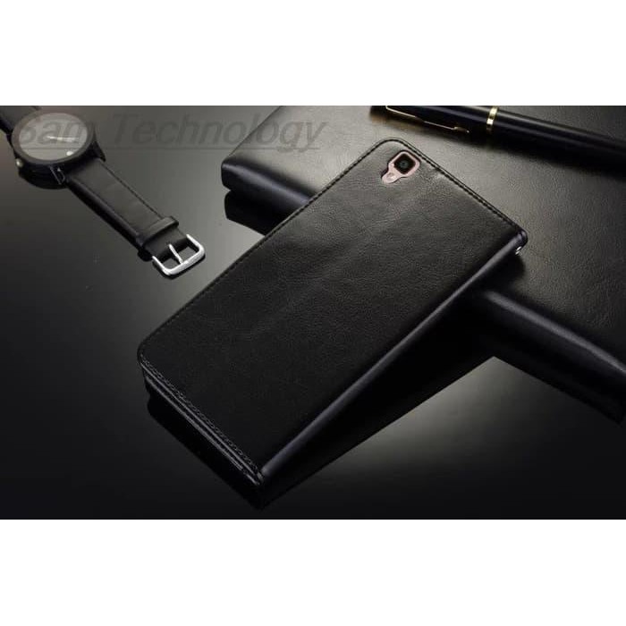 Exsclusive Leather Flip Cover Wallet Oppo R7 R7S Case Dompet Kulit Casing Hp Best Promo