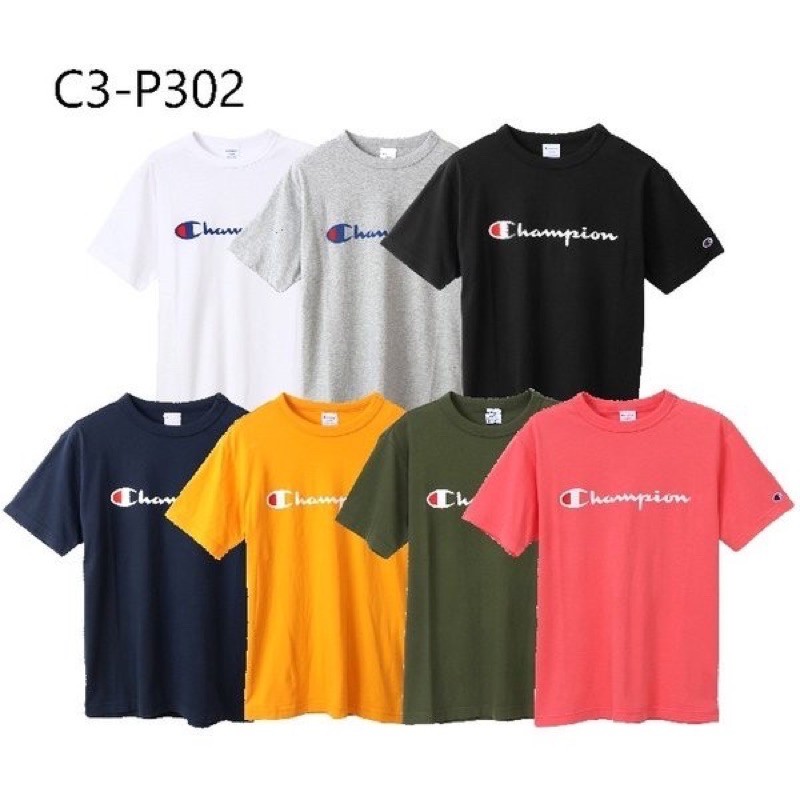 KAOS CHAMPION SCRIPT ORIGINAL FULL TAG LABEL UNISEX SISA EKSPOR