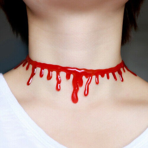 BLCH bloody choker blood darah kalung halloween gothic