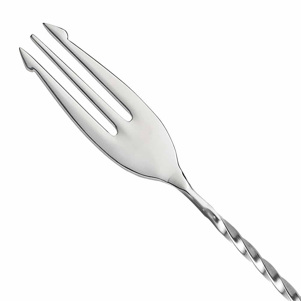 Sendok Panjang Terdapat Tusukan / Sendok Cocktail Stainless 32Cm / Long Bar Spoon Fork Cocktail