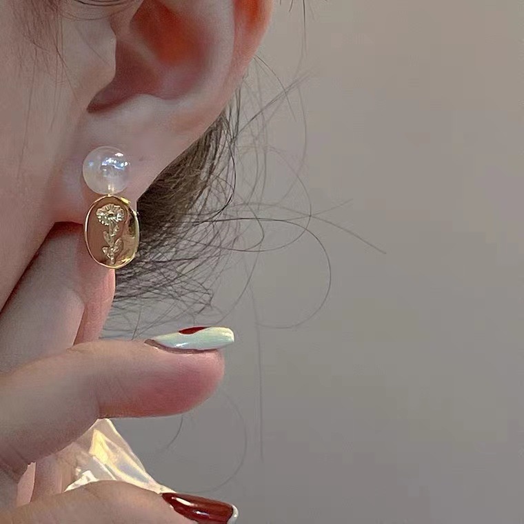 Anting Stud Hoop Juntai Bahan S925 Silver Gaya Retro Korea Untuk Aksesoris Perhiasan Anak Perempuan