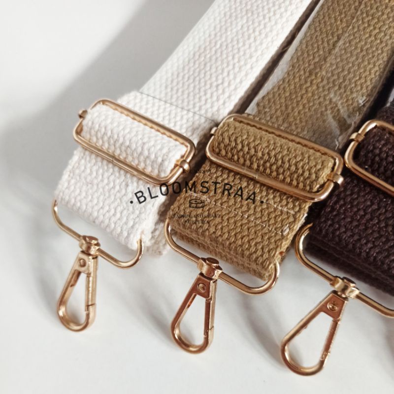 Bag Strap Cotton 38mm GOLD Tali Selempang Tas Bag Straps Besi EMAS