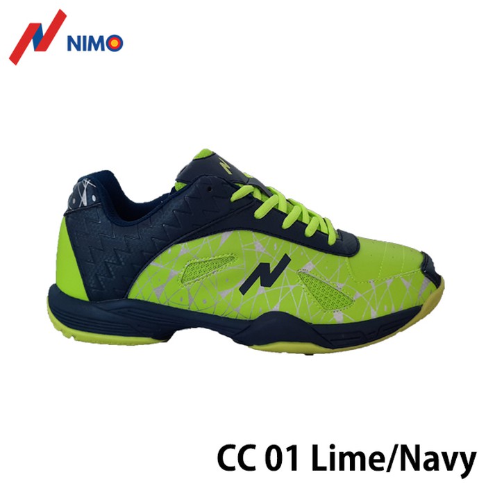 NIMO Sepatu Badminton Court Champ 01 Lime Navy size 38 sampai 45 - 38