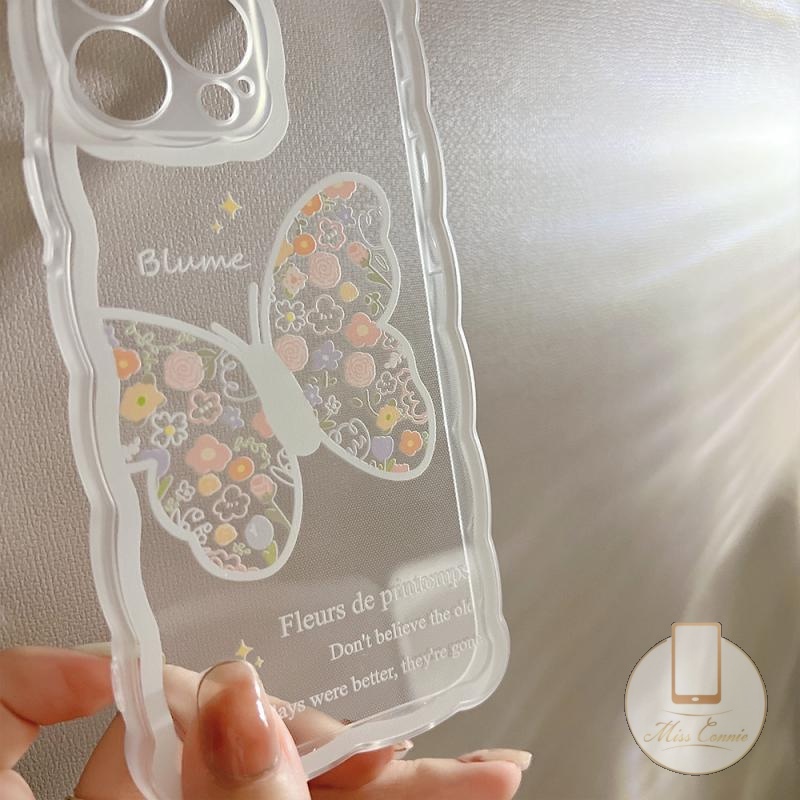 Soft Case Tpu Transparan Motif Bunga Butterfly Untuk iPhone 7 8 Plus 11 Pro Max XR X XS Max 7 8 6 6s Plus 12 13 11 Pro Max