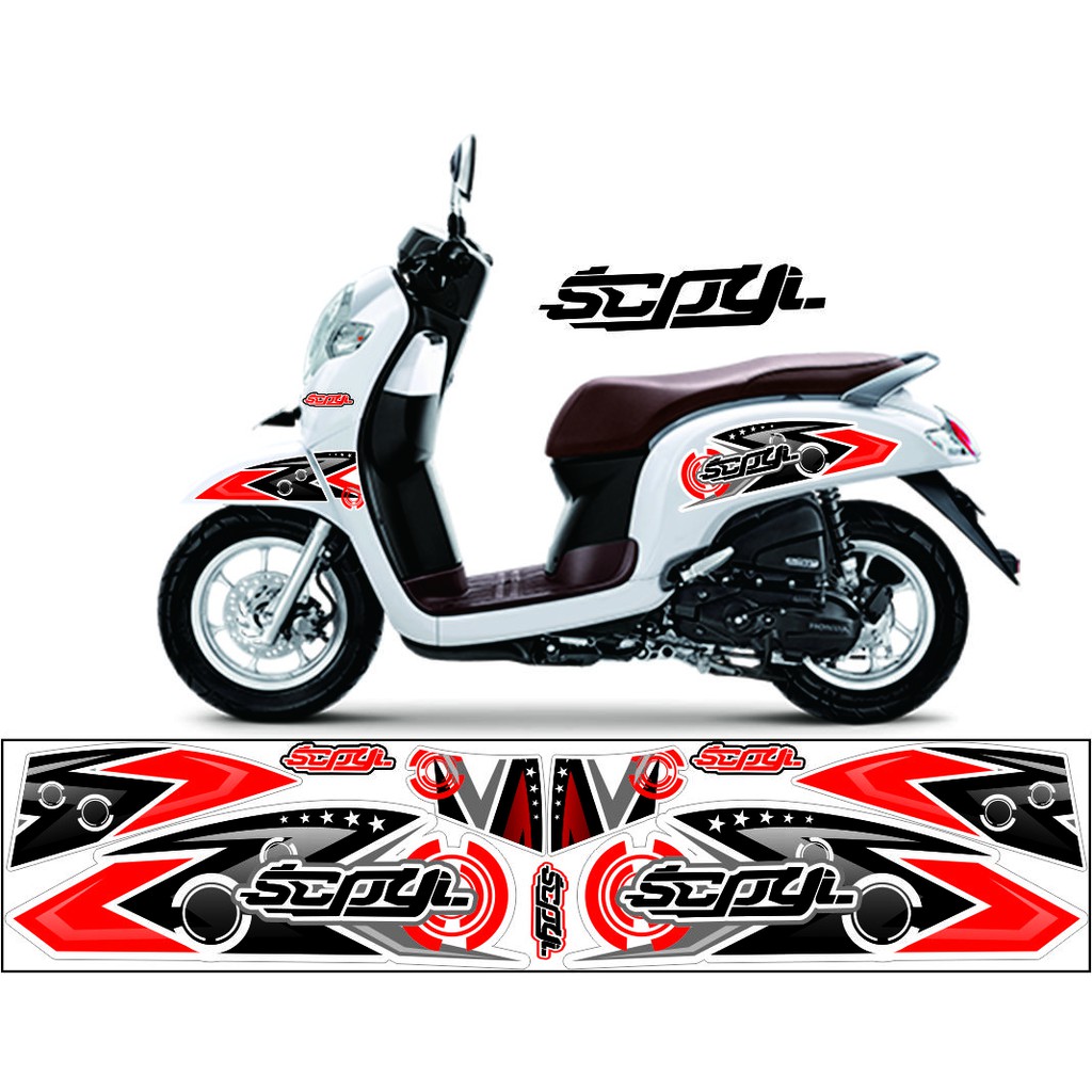 VARIASI HONDA SCOOPY BARU 2016-2021 STICKER LIS THAILOOK STRIPING SCOOPY 2021 STICKER SCOOPY