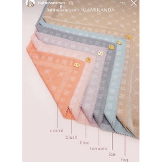 The Xanadu Monogram Scarf Buttonscarves X Riamiranda bs bj rm new bukan preloved pl benang jarum