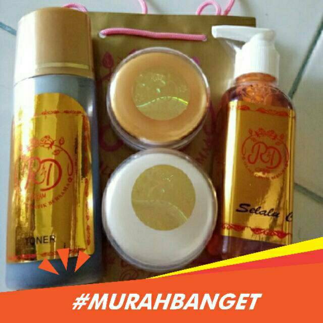 PAKET CREAM RD 123 GOLD 30gr/Serum Collagen Vitamin C/Ecer Day Krim Siang Malam Toner Cleanser Sabun