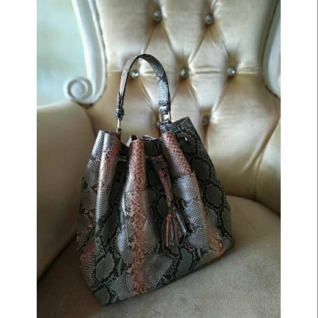 Tas serut kulit ular asli size 28