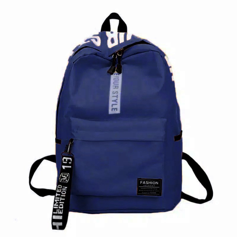TAS BE YOUR STYLE BYS - Tas Ransel Backpack Korea Ransel Sekolah SWAG-MORYMONY-NAVY