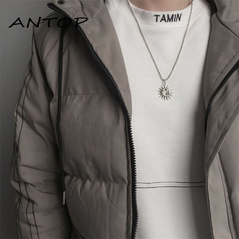 1 PC Perak Fashion Kalung Retro Sun Smiley Liontin Kalung Unisex Aksesoris Mode ANTOP