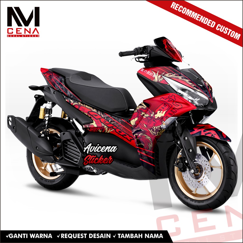 Sticker Decal Aerox Connected 2021 Decal Sticker Aerox 2021 Dekal Aerox Dragon