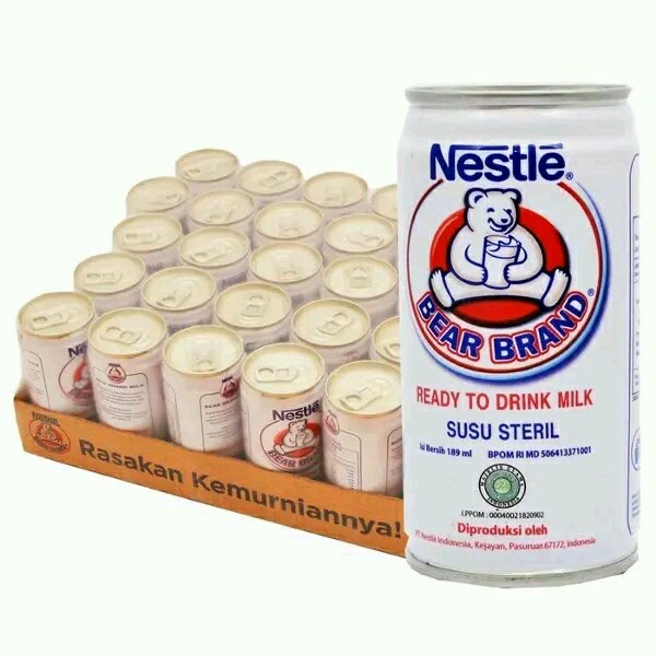 

Bearbrand 189ml produk nestle susu sapi steril per karton isi 30pcs