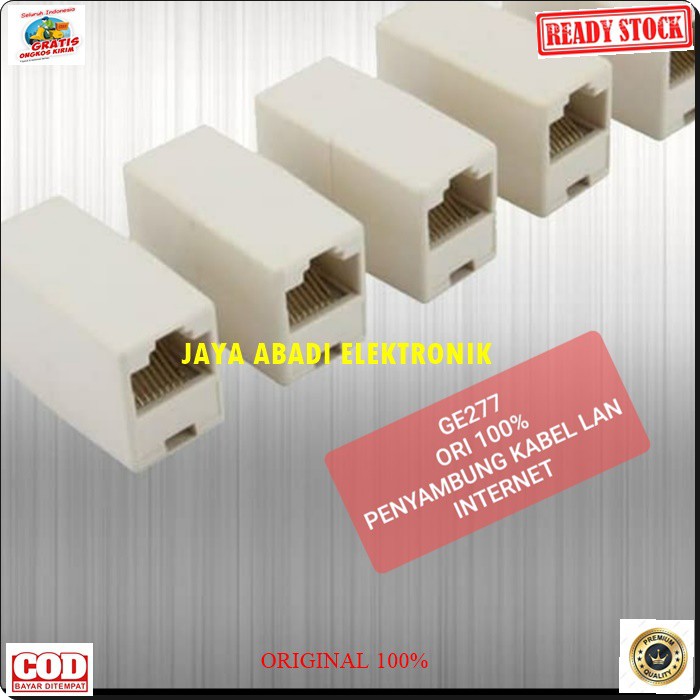 G277 BARREL RJ45 SOCKET SAMBUNGAN PENYAMBUNG DUA KABEL KABEL LAN KOMPUTER LAPTOP INTERNET CONEECTOR SAMBUNG CABLE UTP JARINGAN PERANGKAT KONEKTOR ELEKTRONIK SPLITTER SELECTOR ADAPTER PENGHUBUNG PENAMBAH JACK ORIGINAL ALAT HARGA SATUAN