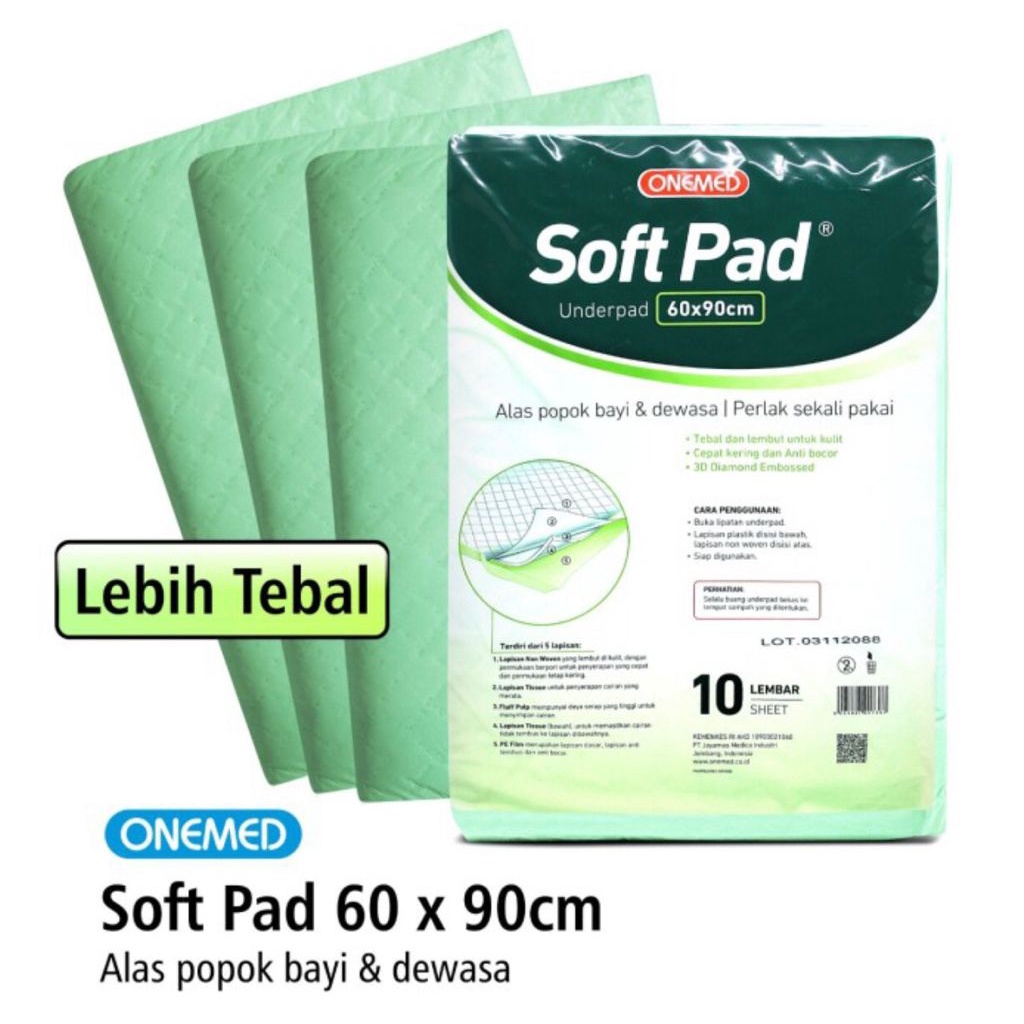 Underpad SoftPad 60x90 cm Disposable / Perlak Sekali Pakai Onemed