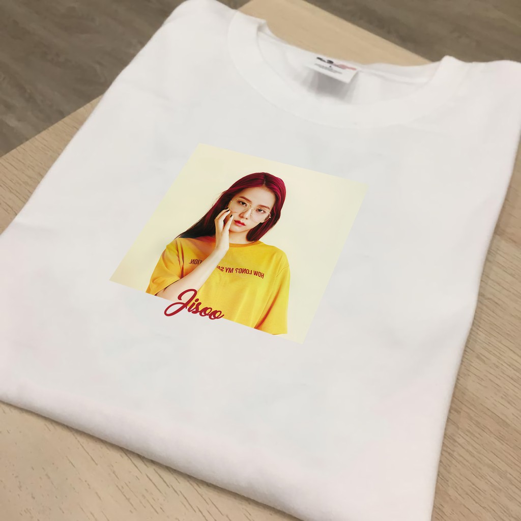 KAOS JISOO BLACKPINK WHITE