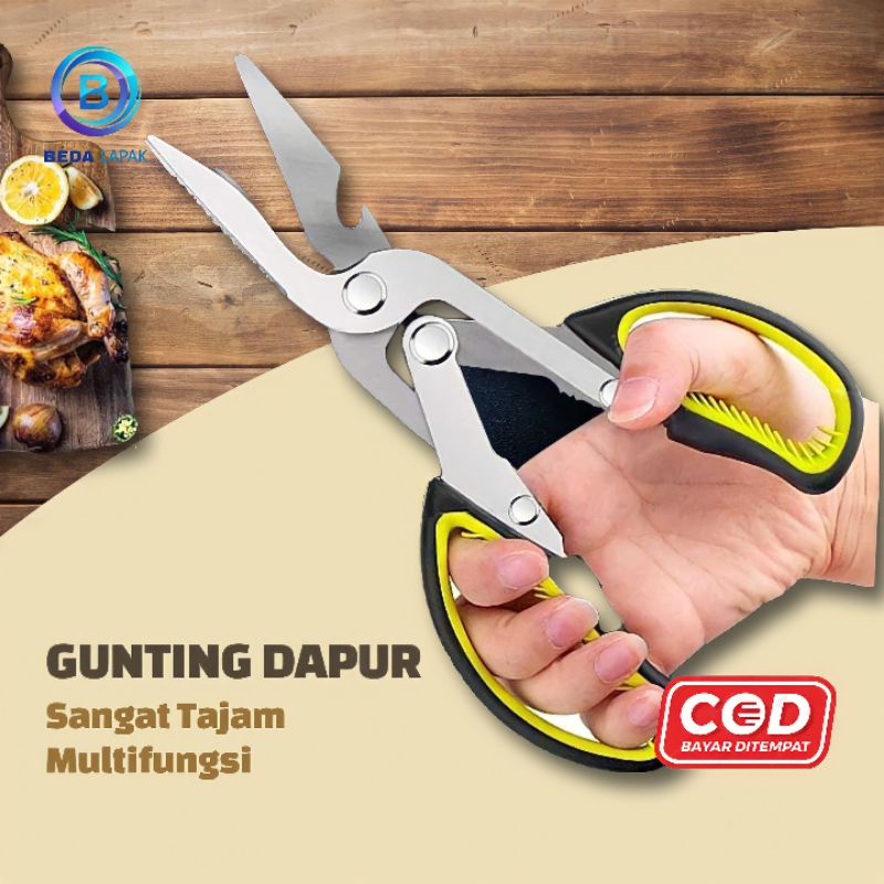 Gunting Dapur Serbaguna Multifungsi Stainless Perlengkapan Dapur Unik Murah Rumah Tangga Peralatan M