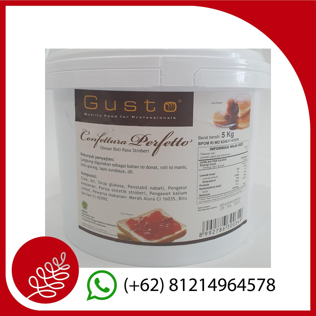 Gusto Jam Strawberry 5kg / Makanan / Selai