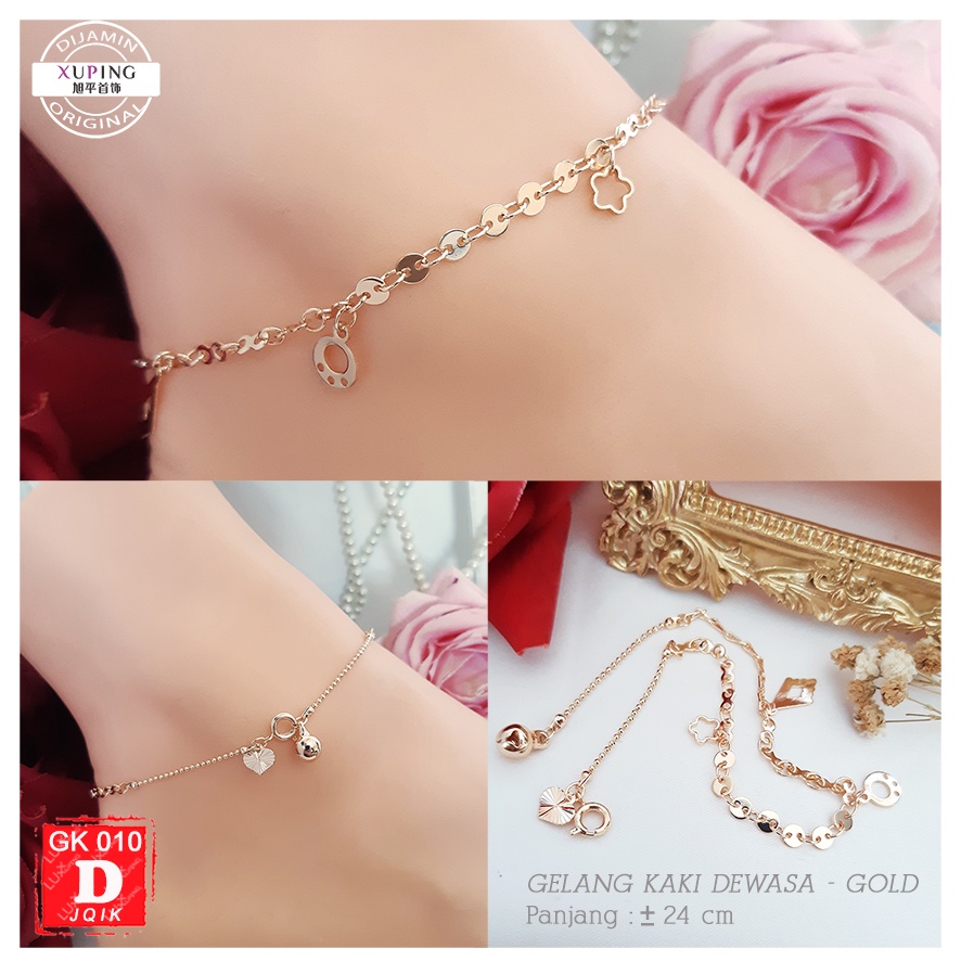 GK 010 Gelang Kaki Xuping Premium Anklet Murah Perhiasan Imitasi Lapis Emas Murah Aksesoris Kaki Korea Perhiasan Kaki Wanita Luxx Xuping