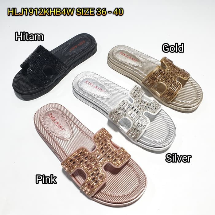 jelly sandal wanita slop bara bara karet import HLJ1912KHB4W