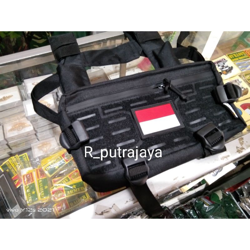 tas selempang pria TAS DADA/CHEST BAG/CHEST RIG/ARMY/TNI TERMURAH TERBARU FREE EMBLEM TAS dada laser