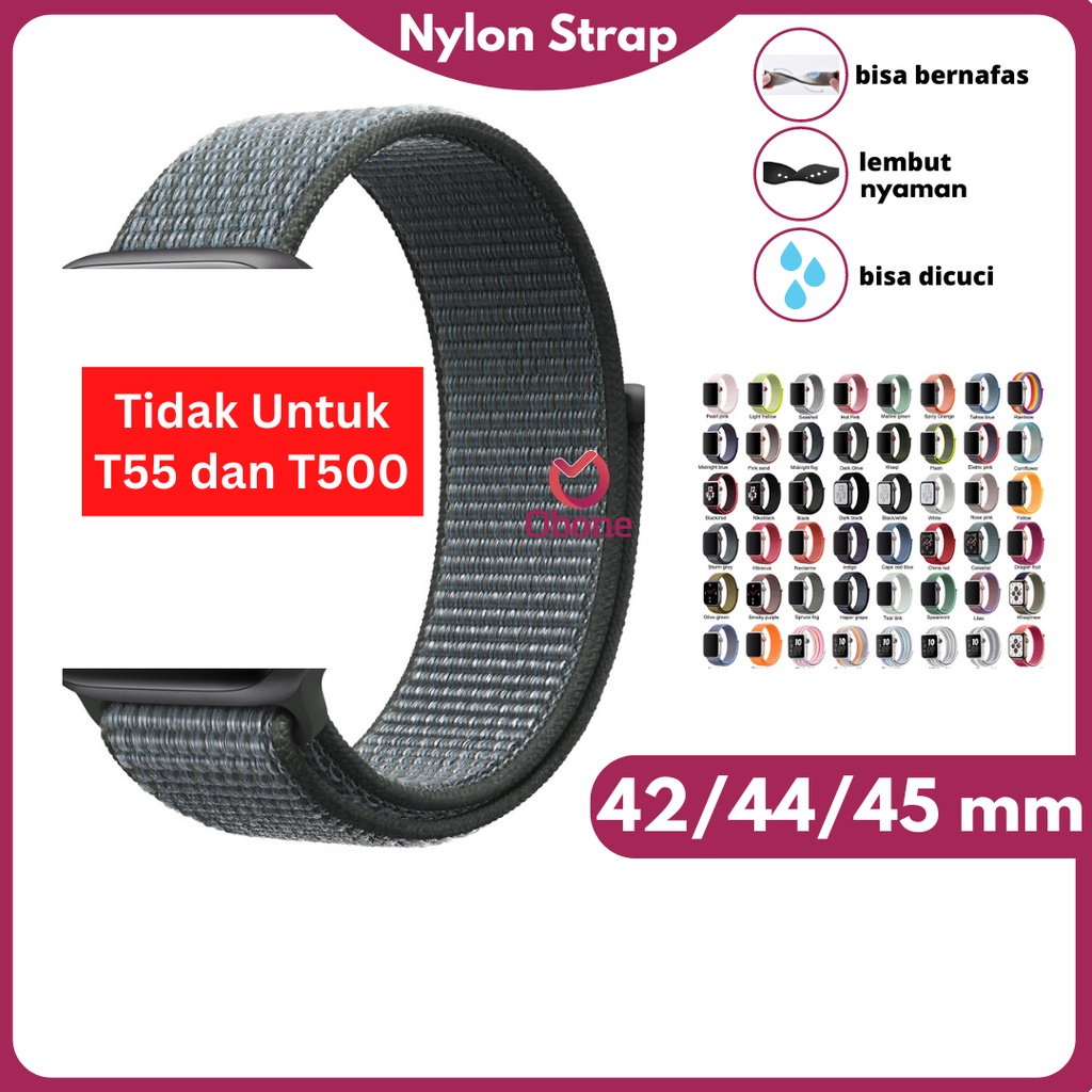 Nilon Strap untuk A watch Series 3 4 5 6 7 8  HW22 IWO iwatch Tali jamtangan smartwatch woven nylon 42mm 44 mm 45mm