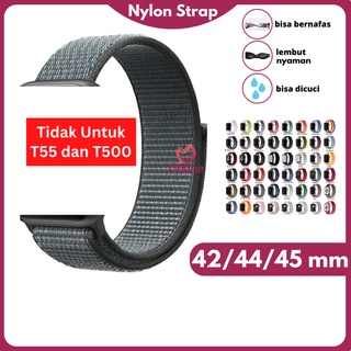 Nilon Strap untuk A watch Series 3 4 5 6 7 8  HW22 IWO iwatch Tali jamtangan smartwatch woven nylon 42mm 44 mm 45mm