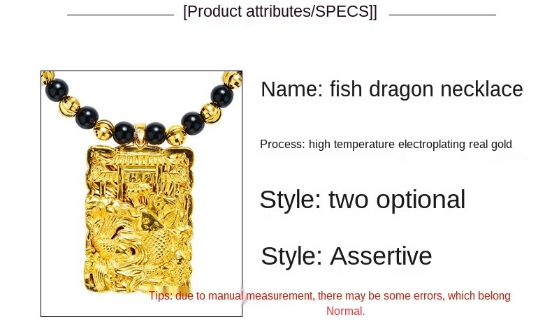 Kalung Emas Asli Kadar 375 Liontin Koin Yue Longmen Ikan Tebal Gaya Eropa Untuk Pria