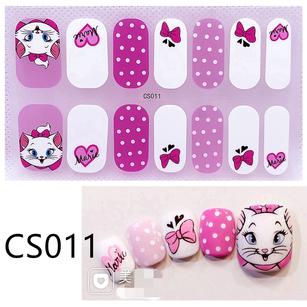 (14Pcs) Stiker Kuku Anti Air Tidak Beracun Untuk Nail Art