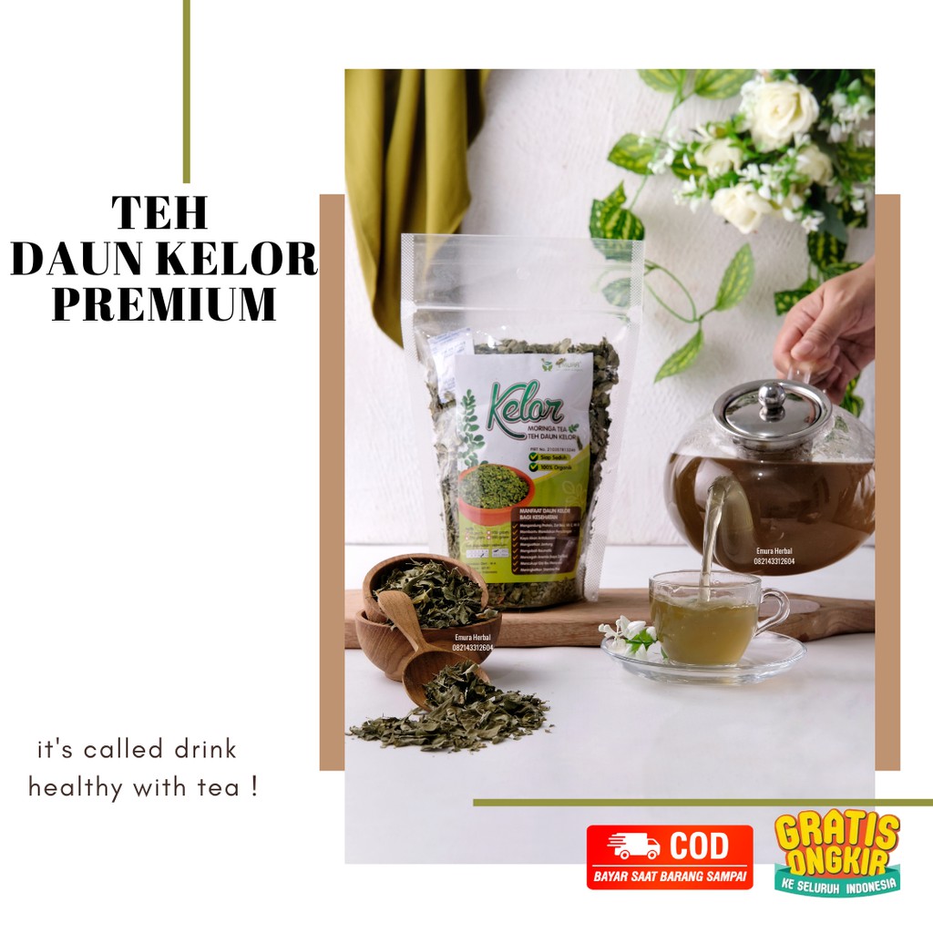 JUAL DAUN KELOR 100 GRAM / MORINGA FLAKES PREMIUM 100% ORGANIC / OBAT JANTUNG / OBAT DARAH TINGGI