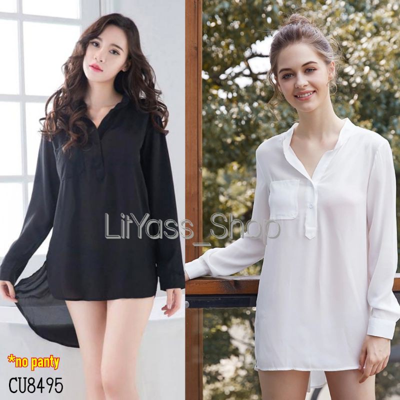 Seksi Lingerie Sexy Robe Long Sleeved Mini Baju Tidur Transparan Pakaian Tidur Wanita Dewasa Outer S