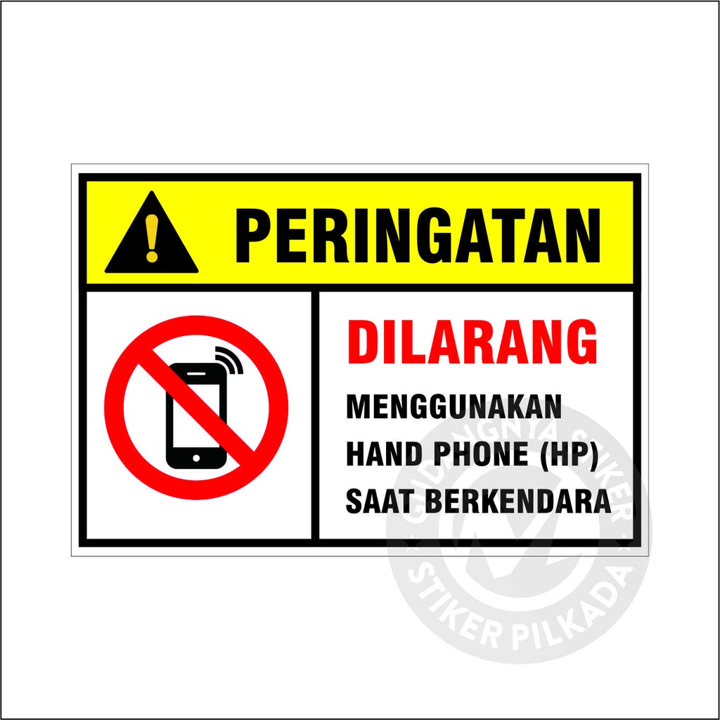 Jual Stiker Vinyl Dilarang Menggunakan Hp Saat Berkendara Shopee