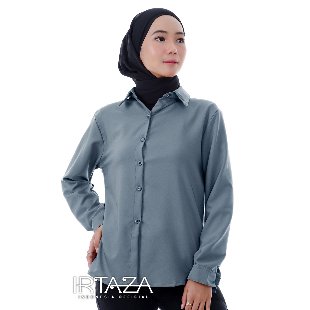 Kemeja Wanita Polos Pretty Woman Basic Original Madame Sexy-Slate