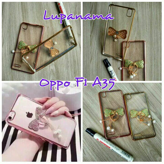 shining chrome swarovski with iring oppo f1A35 case oppo f1