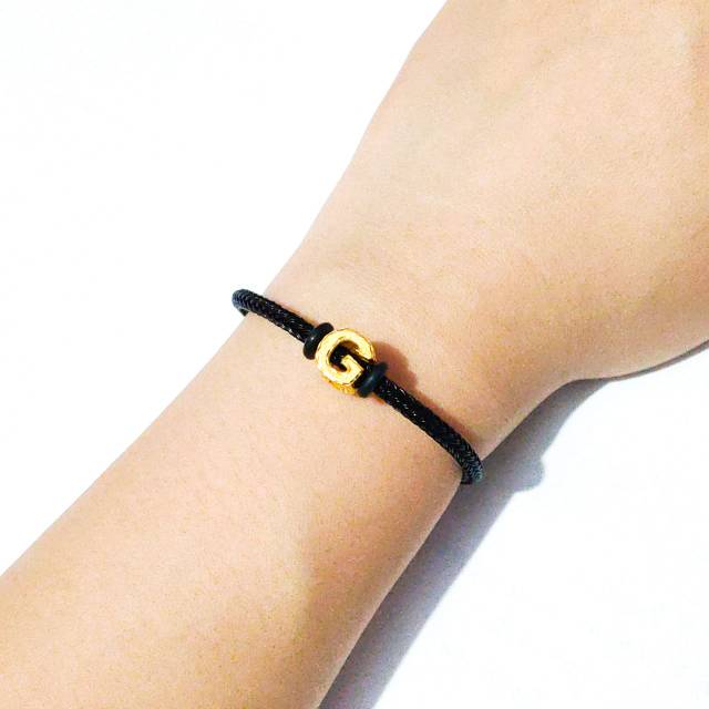Gelang inisial huruf G kadar 700 emas asli