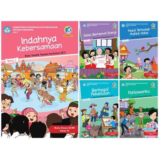 Paket Tematik Kelas 4 Sd Diknas Semester 1 Tema 1 2 3 4 5 Revisi 2017 Shopee Indonesia