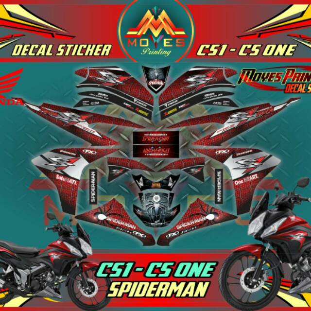 Decal motor CS-one spidermen Sticker Motor CS1 fulbody Honda CS-one sticker striping
