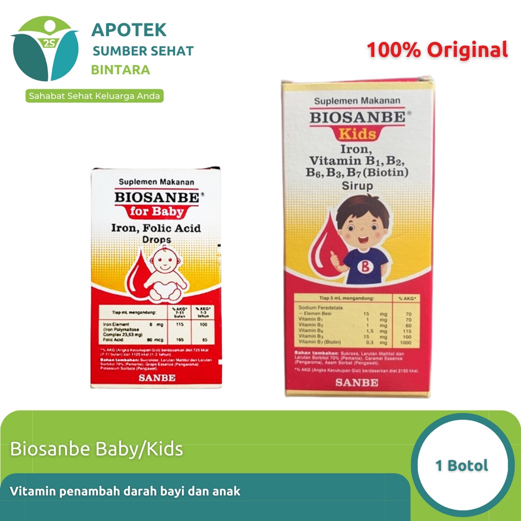 Jual Biosanbe Babykids Sirup Vitamin Penambah Darah Bayi Dan Anak