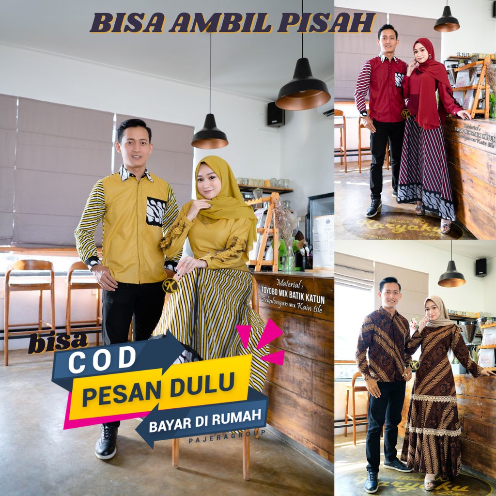 BATIK COUPLE BAJU COUPLE KONDANGAN BATIK COUPLE MODERN BAJU MUSLIM PAKAIAN WANITA COUPLE MUSLIM NN35