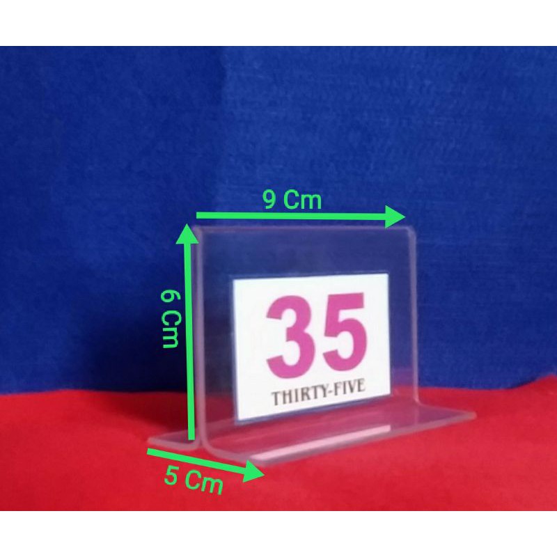 

Akrilik Display Tentcard Tempat Brosur No. Meja Uk. 6x9 Cm Model Landacape Tipe T