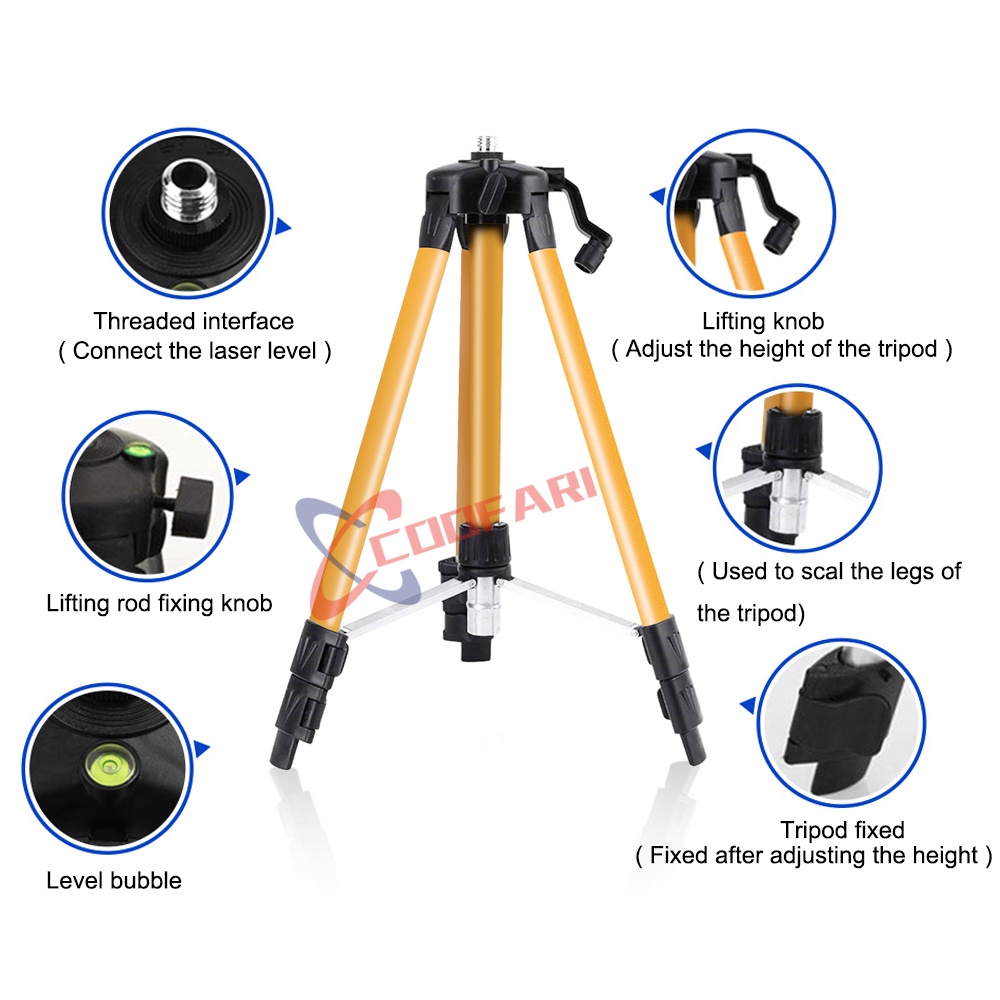 Tripod Laser Level Aluminium 1Meter 1.2Meter 1.5 Meter Stand Laser Level Bangunan