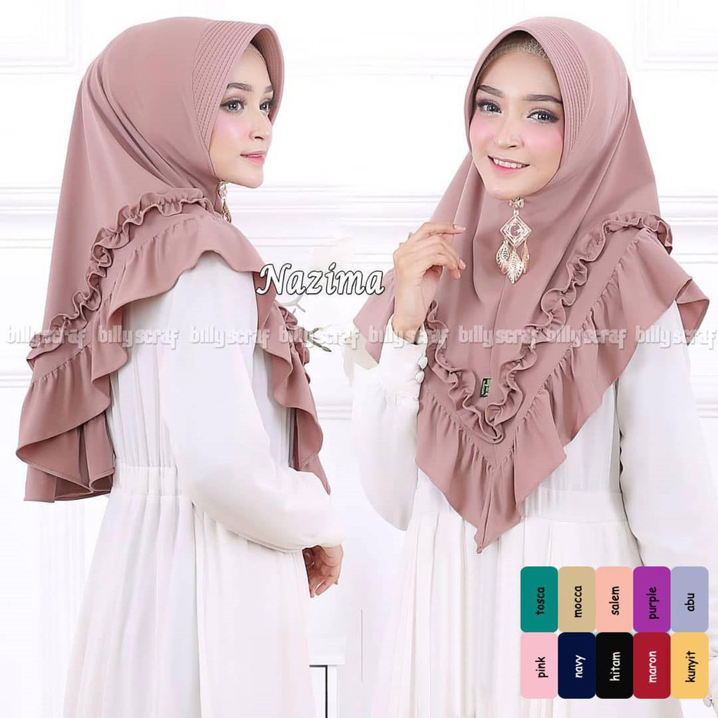 Delilah Jilbab Khimar Instan Hijab INstan Syari /  KHimar Mini / Sifon Crepe Grosir Jilbab