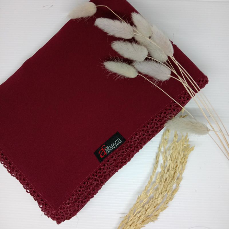 PASHMINA CROCHET EMBRIODERY / PICOT DIAMOND STRETCH-Maroon