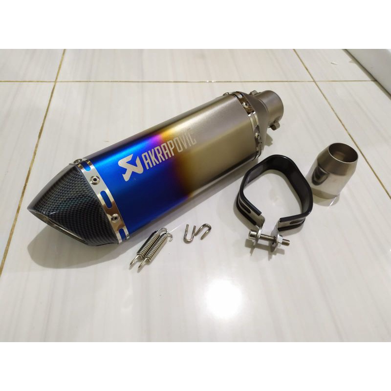 SILENCER KNALPOT AKRAPOVIC BLUE ORIGINAL IMPORT TAIWAN