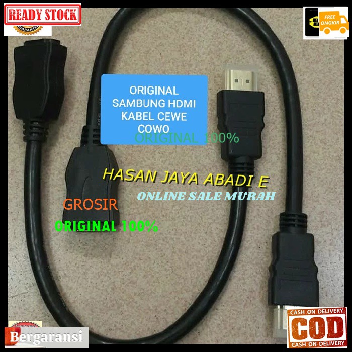 G294 kabel Hdmi Sambungan 30 cm cabang penambah cable Male Female penyambung original komputer laptop computer extension konektor splitter audio sambungan cewe Jek jack converter gambar anycast dongle dvd original elektronik tv  BISA SEGALA ELEKTRONIK