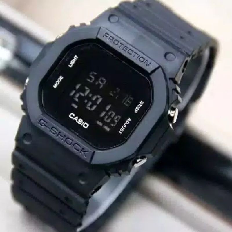 PROMO MURAH !!! G-Shock DW5600 GLS5600 Full black Hitam digital , Jam tangan pria ANTI AIR