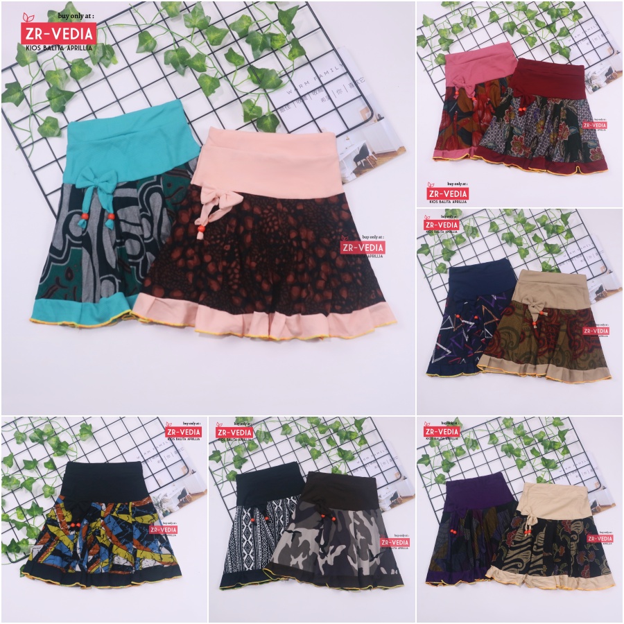 Rok Pita Amanda uk 1-9 Tahun / Rok Anak Perempuan Murah Skirt Pendek Polos  Pakaian Fashion Cewek